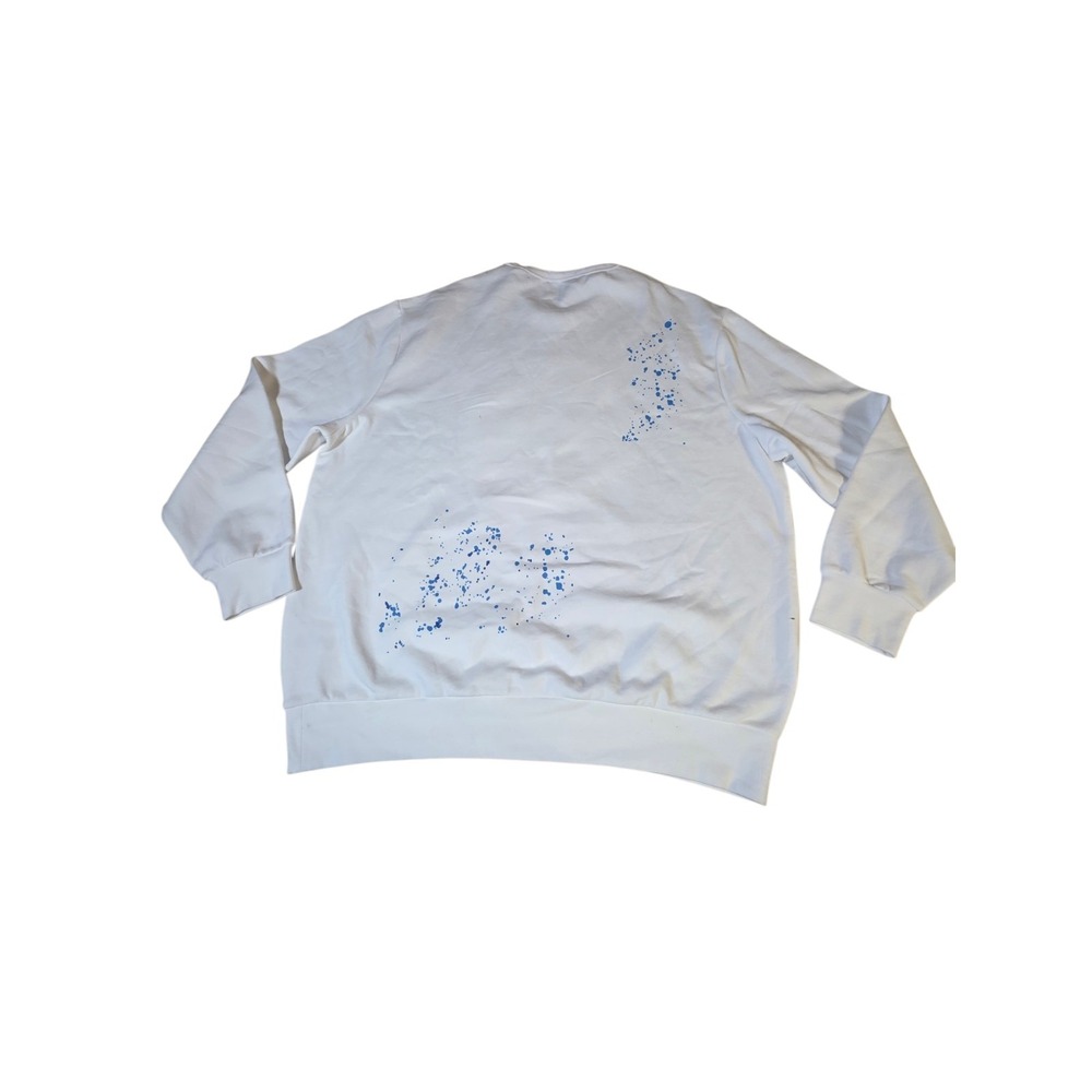 Polo Ralph Lauren Tie Dye Logo Crewneck Sweatshirt Mens XXL White Blue Splatter - Picture 5 of 10
